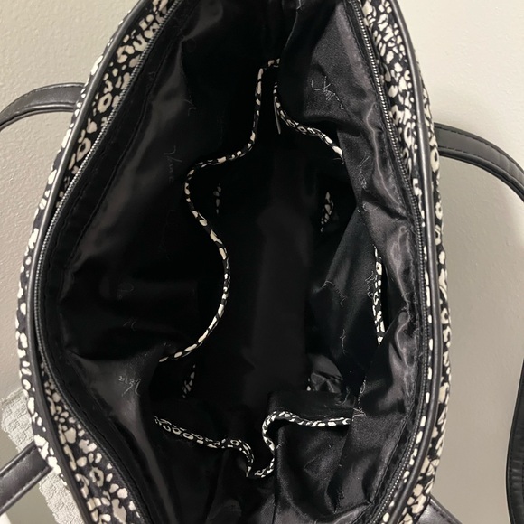 Black & white Vera Bradley Camocat Patterned Tote Bag - Picture 4 of 9